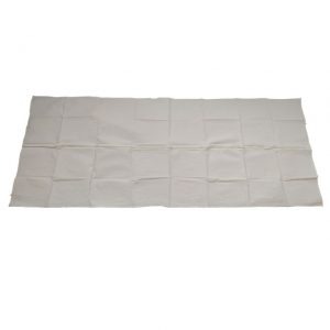 White PVC body bag with zipper in the middle, no handles, lightweight adult body bag for hospital use